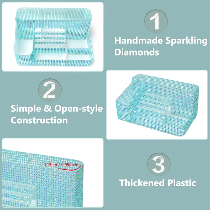 CGBE Nail Drill Holder, 28 Holes Drill Bit Holder for Nails, Professional Nail Tool Organizer, Nail Desk Organizer for Nail Tech, Nail Salon DIY Use - Diamond Blue (Not Including Nail Drill Set) - Image 3